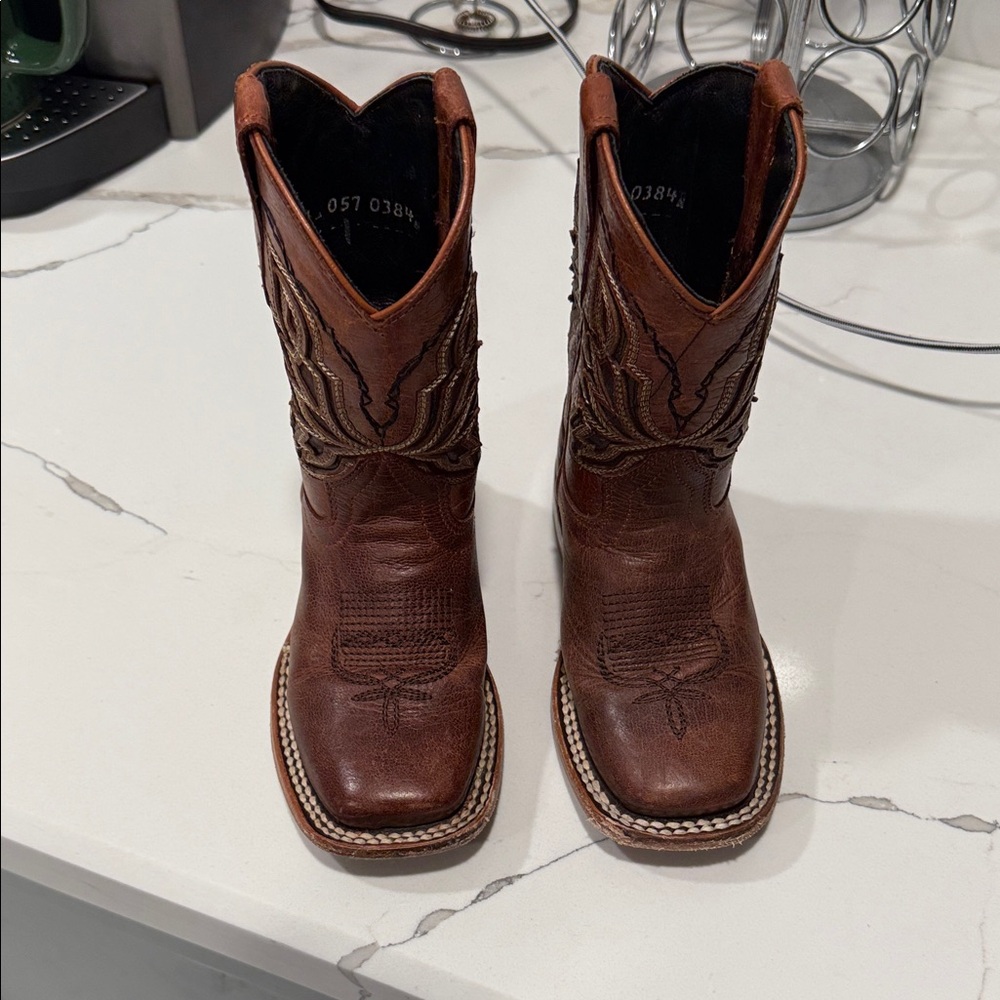 Brown Kids Cowboy Boots